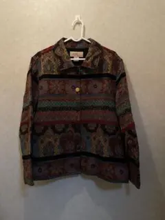 多色柄 厚手ジャケット レギュラーカラー