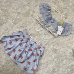【dazzlin ダズリン】オフショル フレアトップパレオ付ビキニ 水色 M