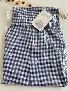 完売品‪‪❤︎‬リネンギンガム イージータックパンツ ネイビー