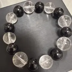 内径16cm ヒマラヤ水晶 オニキス ブレスレット 天然石 ②