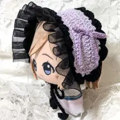 〈パープル×ブラック〉ぬい服　ヘッドドレス　ちびぐるみ　にじぬい