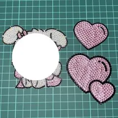 【即購入可能⭕️】うちわデコ ストーンデコ パーツ 3点セット うさぎ ピンク
