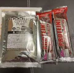 新品未開封 ソイプロテイン コーヒーピュア おまけ プロテインバー 2本付き