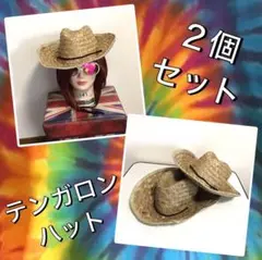 テンガロンハット ２つ セット 麦わら帽子 むぎわら 帽子 ハット 中折れ帽