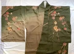 着物 しだれ桜 絹 苔色~利休茶 京都 阪急百貨店 呉服売り場 誂え 1992年