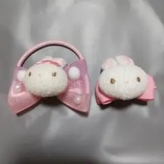メゾピアノ立体ウサギデザインヘアアクセサリーセット