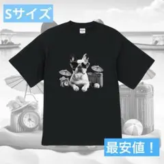オープンエンド ヘヴィーウェイト Tシャツ 犬 モノクロ フレンチブルドッグ