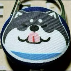 リールキーホルダーS429★ハンドメイド　まん丸♡黒柴わんこ