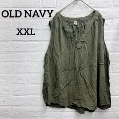 美品✨OLD NAVY 【XXL】オールドネイビー　ノースリーブシャツ オリーブ