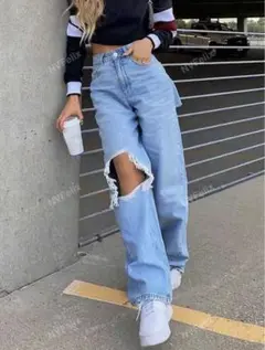 SHEIN シーイン ヒップダメージデニム ジーンズ　Sサイズ
