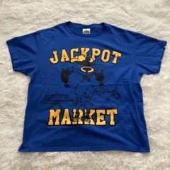 ジャックポットマーケット Tシャツ アフロマン ブルー Lサイズ