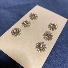ボタン　シルバー　フラワー