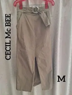 ■CECIL Mc BEE■ベージュ スリット入り タイトロングスカート M