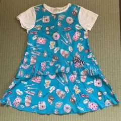 KP trois lapins ワンピース　ブルー　140