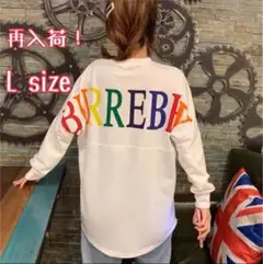 再入荷★ビッグトレーナー ロンT 韓国ファッション ストリート 長袖 白