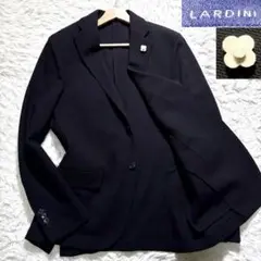 【未使用】LARDINI テーラードジャケット　ウール　50 ホップサック地　黒