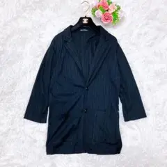スコーネコレクション【L】 7分袖トップス ジャケット 羽織　ロング丈体型カバー