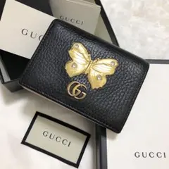 グッチ 折り財布 バタフライ 蝶 GG マーモント ゴールド 男女可