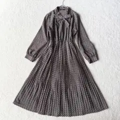 ラダリスタ ボウタイ Aライン ロング ワンピース 長袖 L 美品 秋 春