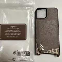 Elegante iPhone13 レザー調 ストラップ付き
