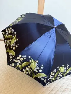 CHARLES JOURDAN 折りたたみ傘 すずらん ネイビー 花柄