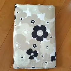 【2】綿100% 花柄プリント ダブルガーゼ生地 はぎれ ベージュ系 北欧風