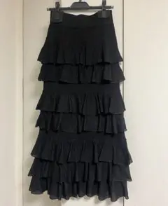 ADAM ET ROPE ニットフリルロングスカート