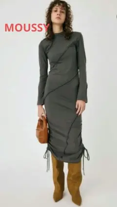 【MOUSSY】TWISTED CUT DRESS / ツイステッドカットドレス