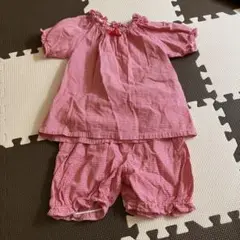 半袖　パジャマ　チェック　100cm