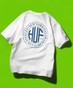 【美品】HUF メンズ　Tシャツ　ホワイト　白　プリントロゴ　Lサイズ