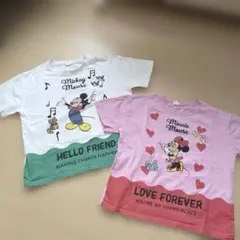 ミッキー・ミニー Tシャツ 2枚セット　110.120 リトシー