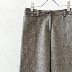 NOLLEY'S ワイドパンツ アンクル丈 ポケット付き ウール混 裏地付き