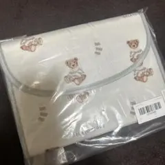 新品未開封☆ジェラートピケ☆キルティング母子手帳ケース☆M☆ブルー系　ベア