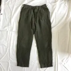 Bshop storeオリーブ色 ゴムウエスト スラックス ビショップ
