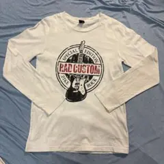 RAD CUSTOM 160㎝ ギターグラフィック バックプリント　白ロンT