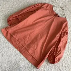 MICHEL KLEIN Vネックブラウス サーモンピンク 38 オフィス