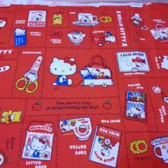 Sanrio　HELLOKITTY76.18 コットンオックス　red系