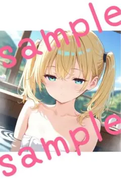 ☆549写真　ブロマイド　カード　2次元　アニメイラスト　美少女　水着　下着☆