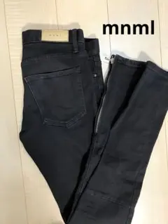 mnml ブラックダメージスキニージーンズ 30インチ 裾ジップ
