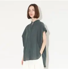 SACRA 完売品キュプラコットンブラウス　ダークグリーン