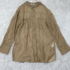 murua オーバーシアーシャツ　リネン ベージュ ボタンアップシャツ 美品　F