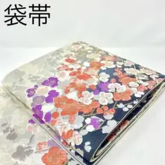 【 袋帯 】正絹　白　梅　梅尽くし　金　銀　入学式　卒業式　成人式　式典　振袖