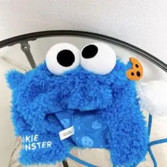 美品 クッキーモンスター 帽子 ポンポン付き ふわふわ ファンキャップ
