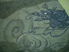 古布モスリン襦袢地はぎれ龍ドラゴン　146㎝　着物生地リメイク一閑張り材料