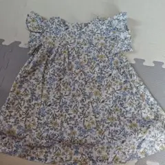 花柄フリル袖チュニック