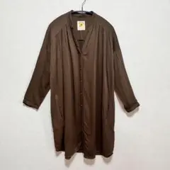 【レイビームス】長袖　ロングシャツ チュニック　スキッパーシャツ シンプル　秋