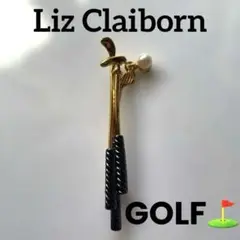 【Liz Claibornリズクレイボーン】ゴルフモチーフ　ピンブローチ パール