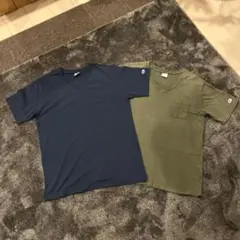 championチャンピオンネイビーオリーブ Tシャツ 2枚セット［L〜LL］
