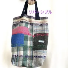 1855 縦長トート　トートバッグ　ラリーキルト　カンタキルト リバーシブル