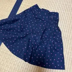 新品GUネイビー ピンクハート柄 半ズボン150